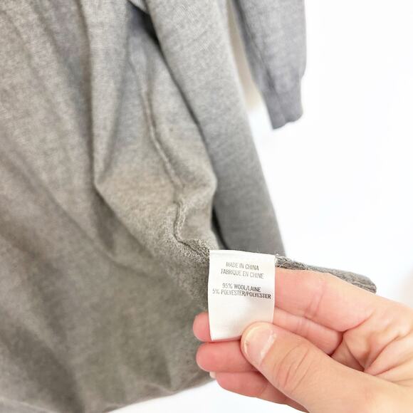 Theory Gray Maritza B Steady Wool Open Front Cardigan Sz S - Picture 5 of 6